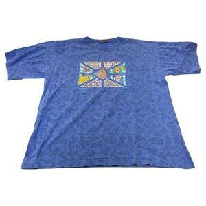 Bulurru Shirt Men XXL Blue Art Balance Of Nature Kangaroo Australia Logo
